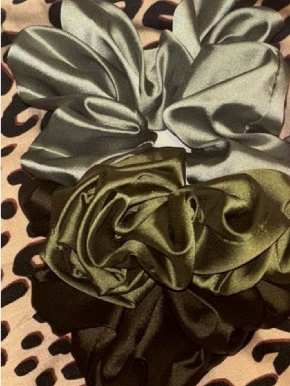 Calia Satin Hair Scrunchie Set - Greens 3 Total